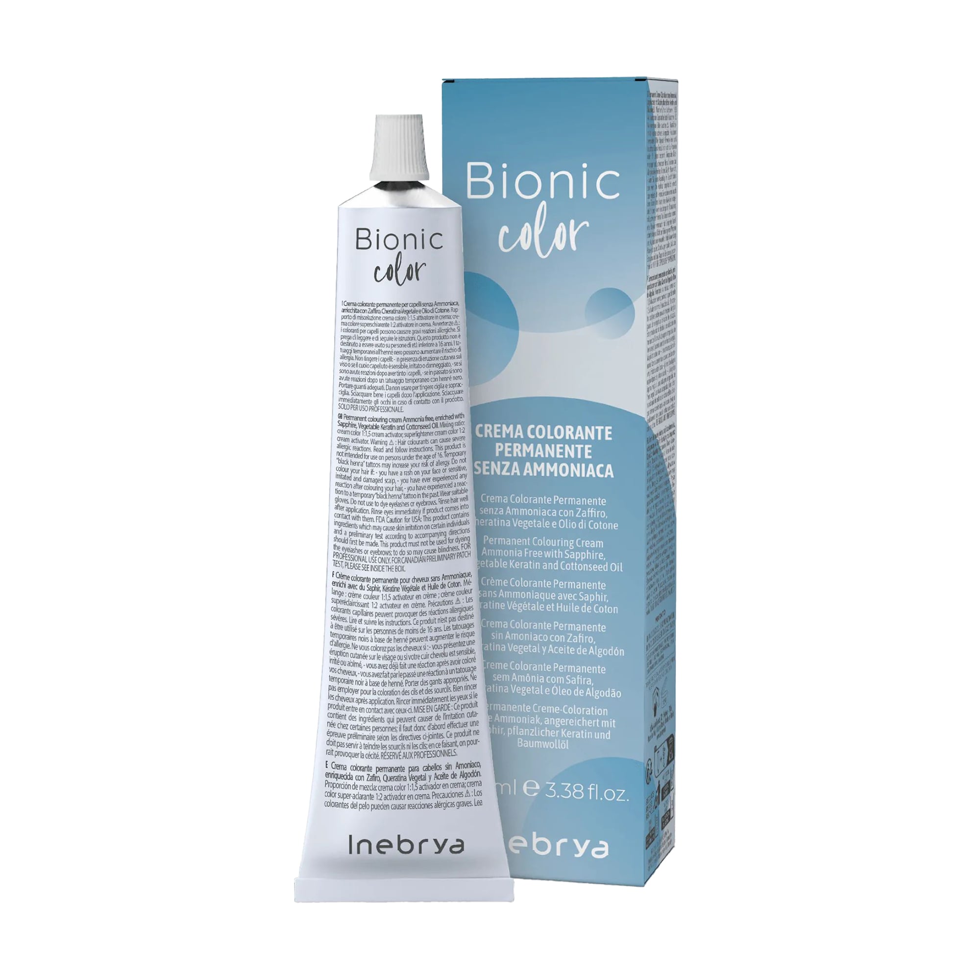 Уцінка! Напівперманентна крем-фарба для волосся Inebrya Bionic Color 1/0 Black, 100 мл